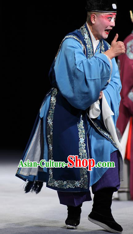 Dream of Red Mansions Chinese Kun Opera Chou Role Apparels Garment Costumes and Headwear Kunqu Opera Clown Clothing