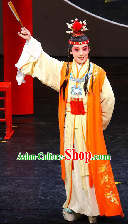 Chinese Kun Opera Niche Dream of Red Mansions Jia Baoyu Apparels Garment Costumes and Headwear Kunqu Opera Xiaosheng Young Male Clothing