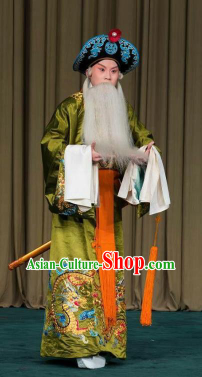 the Legend of Washing the Silk Gauze Chinese Kun Opera Garment Costumes and Headwear Kunqu Opera Elderly Male Wu Zixu Apparels Clothing