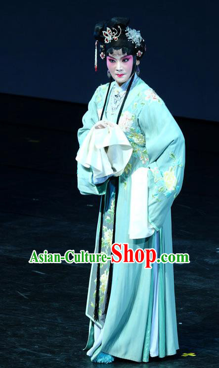 Chinese Kun Opera Young Female Dress Costumes and Headpieces Dream of Red Mansions Kunqu Opera Patrician Lady Garment Apparels