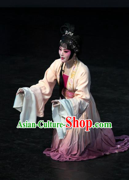 Chinese Kun Opera Young Lady Apparels Costumes and Headpieces Dream of Red Mansions Kunqu Opera Servant Girl Jin Chuan Dress Garment