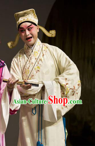 Chinese Kun Opera Young Male Apparels and Hat Dream of Red Mansions Garment Costumes Kunqu Opera XIaosheng Jia Rui Clothing