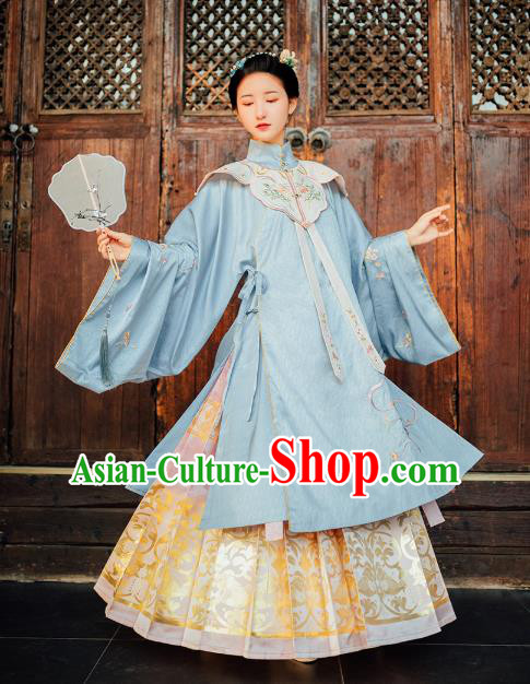 Chinese Traditional Ming Dynasty Palace Lady Hanfu Dress Ancient Princess Embroidered Garment Historical Costumes