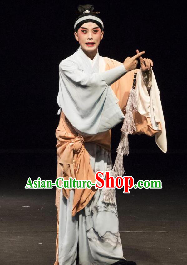 Romance Juliet Chinese Kun Opera Xiaosheng Ji Can Apparels and Headwear Kunqu Opera Garment Young Male Costumes