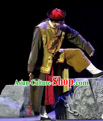 Gu Yanwu Chinese Figurant Chou Role Apparels and Headwear Kunqu Opera Soldier Garment Costumes