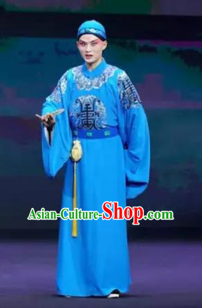 Gu Yanwu Chinese Xiaosheng Young Male Apparels and Headwear Kunqu Opera Emperor Xuan Ye Garment Costumes