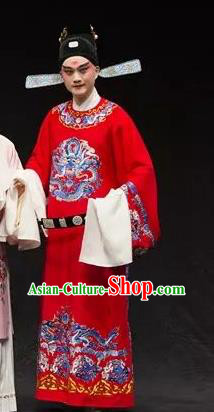 You Gui Ji Chinese Kun Opera Number One Scholar Apparels and Headwear Kunqu Opera Young Male Garment Costumes Jiang Shilong Official Robe