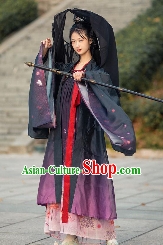 Chinese Traditional Tang Dynasty Princess Hanfu Dress Ancient Swordsman Embroidered Historical Costumes for Women