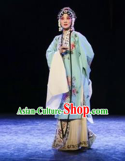 Chinese Kun Opera Diva Apparels Young Female Costumes and Headdress Kunqu Opera Tu An Gu Hua Tan Actress Dress Garment