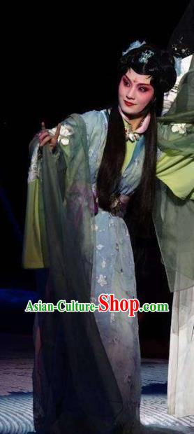 Chinese Kun Opera Actress Cao E Apparels Costumes and Headpieces Blossoms on A Spring Moonlit Night Kunqu Opera Young Lady Dress Goddess Garment