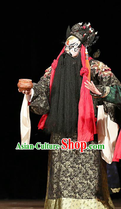 Blossoms on A Spring Moonlit Night Chinese Kun Opera Elderly Male Costumes and Headwear Kunqu Opera Laosheng Garment Apparels