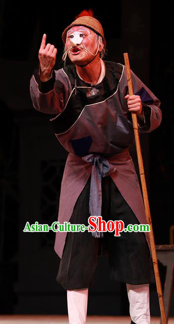 Xiu Ru Ji Chinese Kun Opera Chou Male Role Costumes and Headwear Kunqu Opera Clown Garment Apparels