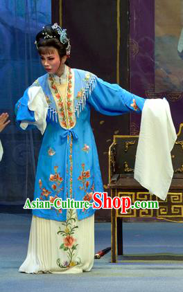 Chinese Shaoxing Opera Hua Tan Pi Shan Jiu Mu Apparels Costumes Yue Opera Actress Dress Female Garment and Hair Accessories