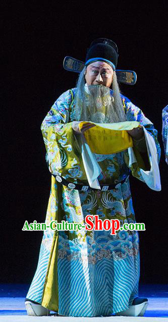 Chinese Kun Opera Laosheng Continue the Pipa Elderly Male Costumes and Headwear Kunqu Opera Old Man Garment Apparels Official Clothing