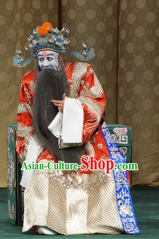 Yu Jia Le Chinese Kun Opera Laosheng Apparels Costumes and Headwear Kunqu Opera Elderly Male Garment Official Liang Ji Clothing