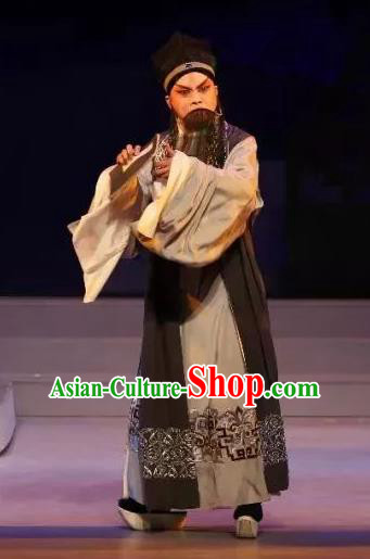 Zhu Meng Ji Chinese Kun Opera Elderly Male Costumes and Headwear Kunqu Opera Laosheng Garment Landlord Apparels