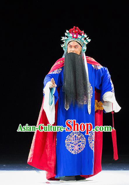 Chinese Kun Opera Elderly Male Continue the Pipa Costumes and Headwear Kunqu Opera Laosheng Garment Apparels