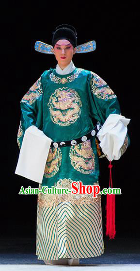 Chinese Kun Opera Young Male Continue the Pipa Costumes and Headwear Kunqu Opera Xiaosheng Garment Apparels Embroidered Robe