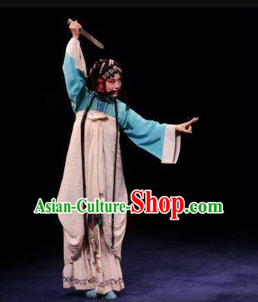 Chinese Kun Opera Young Lady Dress Costumes and Headdress The Prophetic Paintings Traditional Kunqu Opera Court Maid Fei Zhen E Garment Apparels