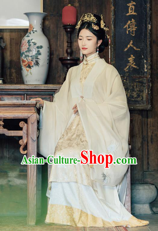 Chinese Ancient Ming Dynasty Princess Historical Costumes Traditional Royal Woman Noble Female Embroidered Hanfu Dress