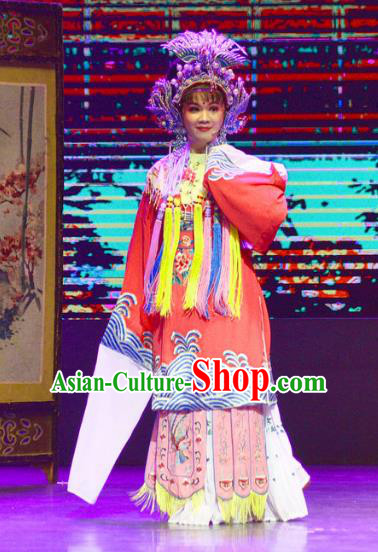 Chinese Shaoxing Opera Hua Tan Dress Yue Opera Diva Garment Costumes The Arrogant Princess Court Lady Apparels and Phoenix Coronet