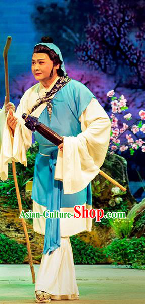 Chinese Huangmei Opera Young Man Goddess Marriage Apparels Costumes and Headwear An Hui Opera Scholar Dong Yong Garment Clothing