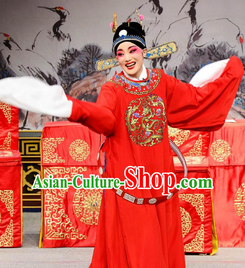 Chinese Huangmei Opera Female Consort Prince Garment Costumes and Headwear An Hui Opera Scholar Li Zhaoting Apparels Clothing