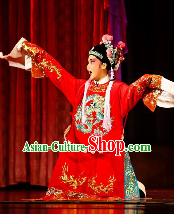 Chinese Huangmei Opera Xiaosheng Female Consort Prince Garment Costumes and Headwear An Hui Opera Scholar Li Zhaoting Apparels Young Male Clothing