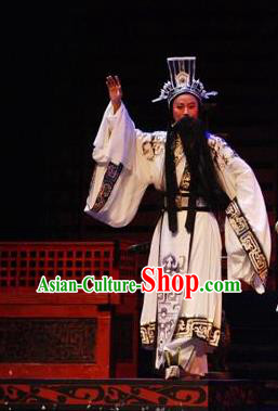 Li Li Fu Jian Chinese Huangmei Opera Minister Costumes and Headwear An Hui Opera Laosheng Apparels Official Clothing