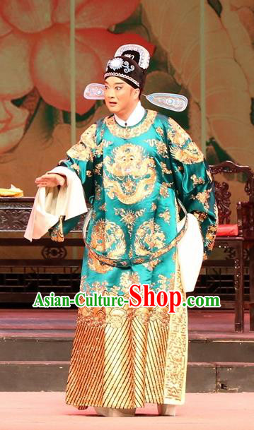 Chinese Huangmei Opera Scholar Female Consort Prince Garment Costumes and Headwear An Hui Opera Young Male Apparels Official Clothing