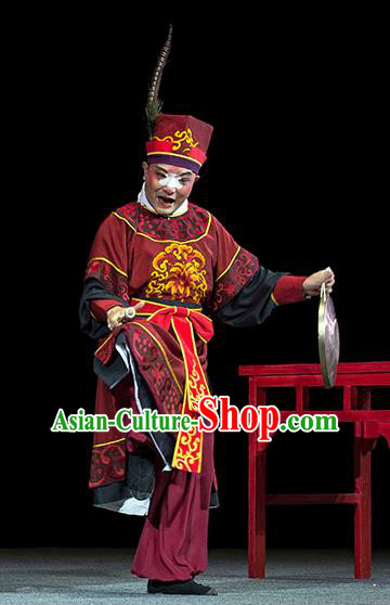Luo Pa Ji Chinese Huangmei Opera Clown Male Costumes and Headwear An Hui Opera Chou Role Apparels Clothing