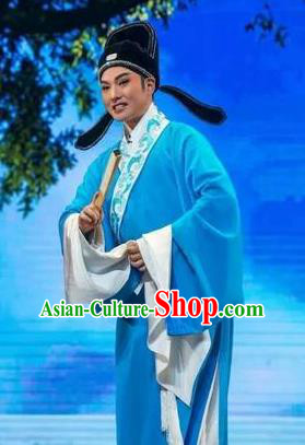 Chinese Huangmei Opera Scholar Costumes and Headwear An Hui Opera Daughter of Dragon Apparels Niche Jiang Wenyu Clothing
