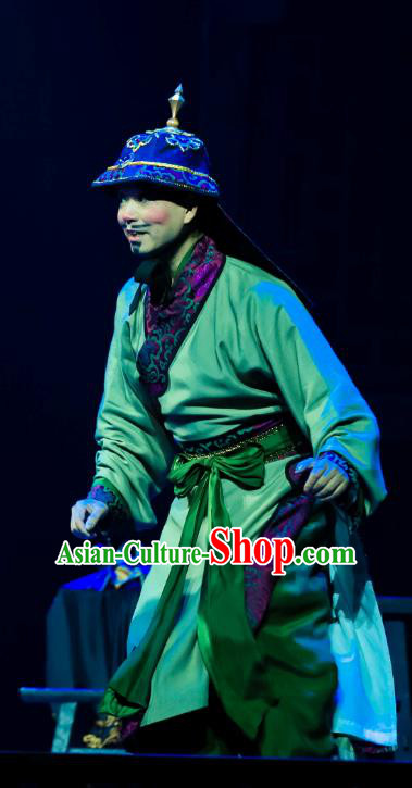 Chinese Huangmei Opera Takefu Ji Mo Han Qing Official Garment Costumes and Headwear An Hui Opera Soldier Apparels Clothing