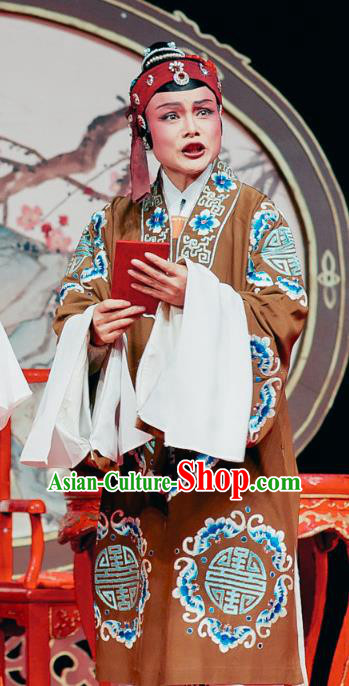 Chinese Shaoxing Opera Elderly Female Dress The Jade Hairpin Yue Opera Costumes Noble Dame Apparels Garment and Headwear