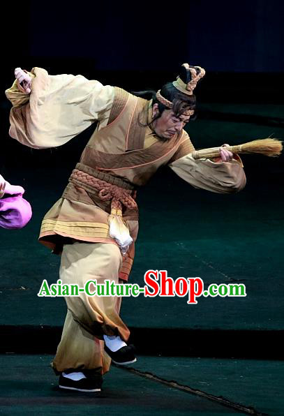 Chinese Huangmei Opera Farmer Xiao Qiao Chu Jia Costumes and Headwear An Hui Opera Civilian Male Apparels Clothing