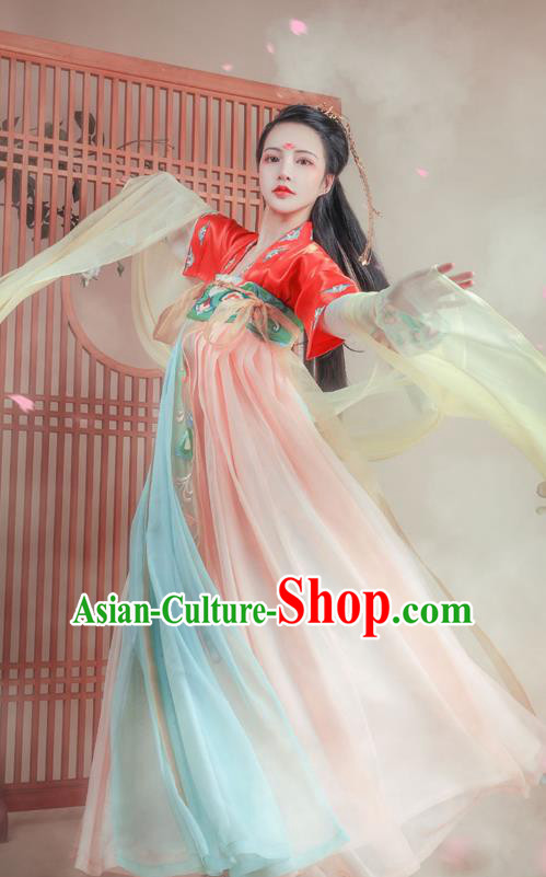 Chinese Tang Dynasty Royal Princess Historical Costumes Ancient Palace Lady Hanfu Dress China Traditional Apparels