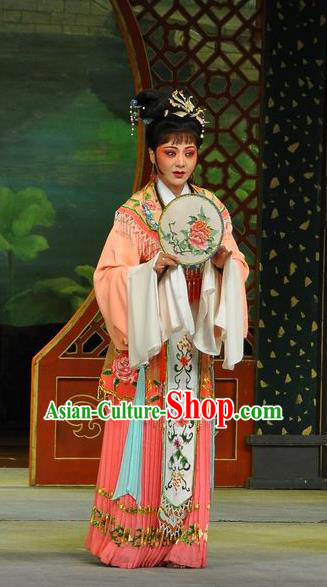 Chinese Shaoxing Opera Dream of the Red Chamber Rich Lady Dress Yue Opera Hua Tan Costumes Garment Actress Apparels and Hair Ornaments