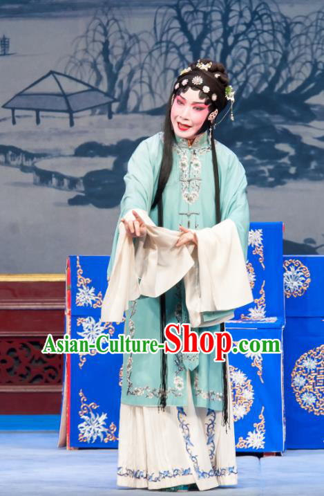 Chinese Ping Opera Hua Tan Geng Niang Costumes Apparels and Headpieces Traditional Pingju Opera Actress Dress Garment