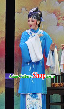 Chinese Huangmei Opera Young Female Garment Costumes and Headpieces Chun Jiang Yue Traditional Anhui Opera Dress Actress Liu Mingyue Apparels