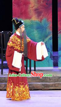 Chinese Huangmei Opera Landlord Liu Costumes and Headwear Chun Jiang Yue An Hui Opera Elderly Man Apparels Clothing