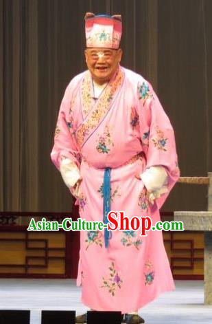 Zhu Hen Ji Chinese Ping Opera Chou Costumes and Headwear Pingju Opera Clown Male Song Cheng Apparels Clothing