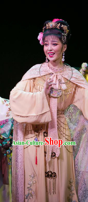 Chinese Huangmei Opera Noble Lady Xue Baochai Garment Costumes and Headpieces Traditional Anhui Opera Dream of Red Mansions Dress Apparels