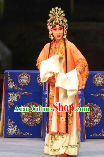 Chinese Ping Opera Actress Costumes and Headdress Zhen Zhu Shan Traditional Pingju Opera Dress Hua Tan Wang Sanqiao Garment Apparels