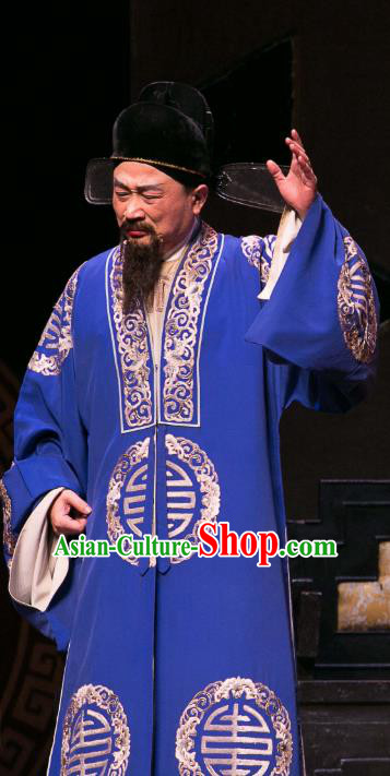 Dream of Red Mansions Chinese Huangmei Opera Old Man Costumes and Headwear Chun Jiang Yue An Hui Opera Official Jia Zheng Apparels Clothing