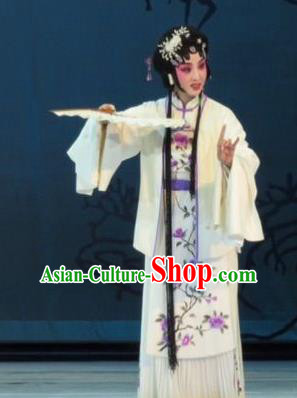 Chinese Ping Opera Diva Apparels Costumes and Headpieces Liang Xiao Traditional Pingju Opera Widow Dress Distress Female Li Xiuru Garment