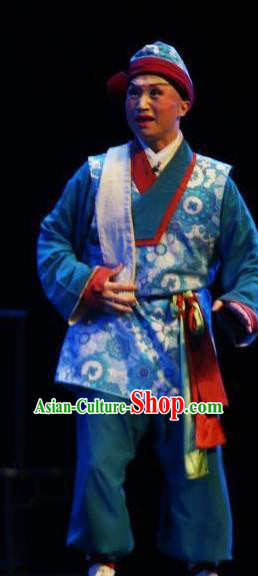 Liang Xiao Chinese Ping Opera Waiter Costumes and Headwear Pingju Opera Figurant Young Male Apparels Clothing