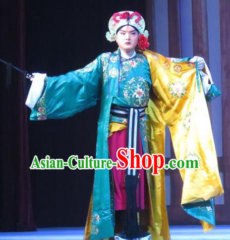 Chinese Ping Opera Bao Gong San Kan Butterfly Dream Wusheng Costumes and Headwear Pingju Opera Martial Male Apparels Takefu Clothing