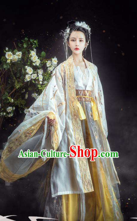 Chinese Tang Dynasty Court Princess Historical Costumes Ancient Goddess Hanfu Dress Traditional Woman Apparels