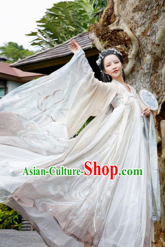 Chinese Ancient Royal Princess Hanfu Dress Traditional Tang Dynasty Apparels Historical Costumes Complete Set