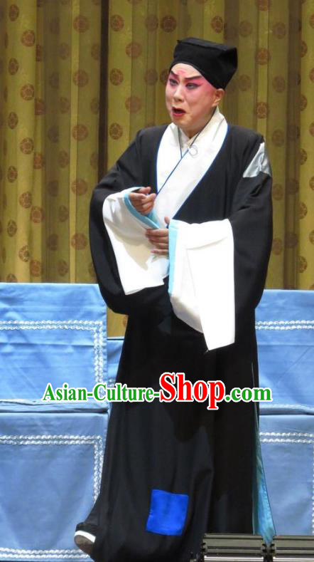 Jin Yunu Chinese Ping Opera Poor Scholar Mo Ji Costumes and Headwear Pingju Opera Young Male Apparels Pauper Clothing